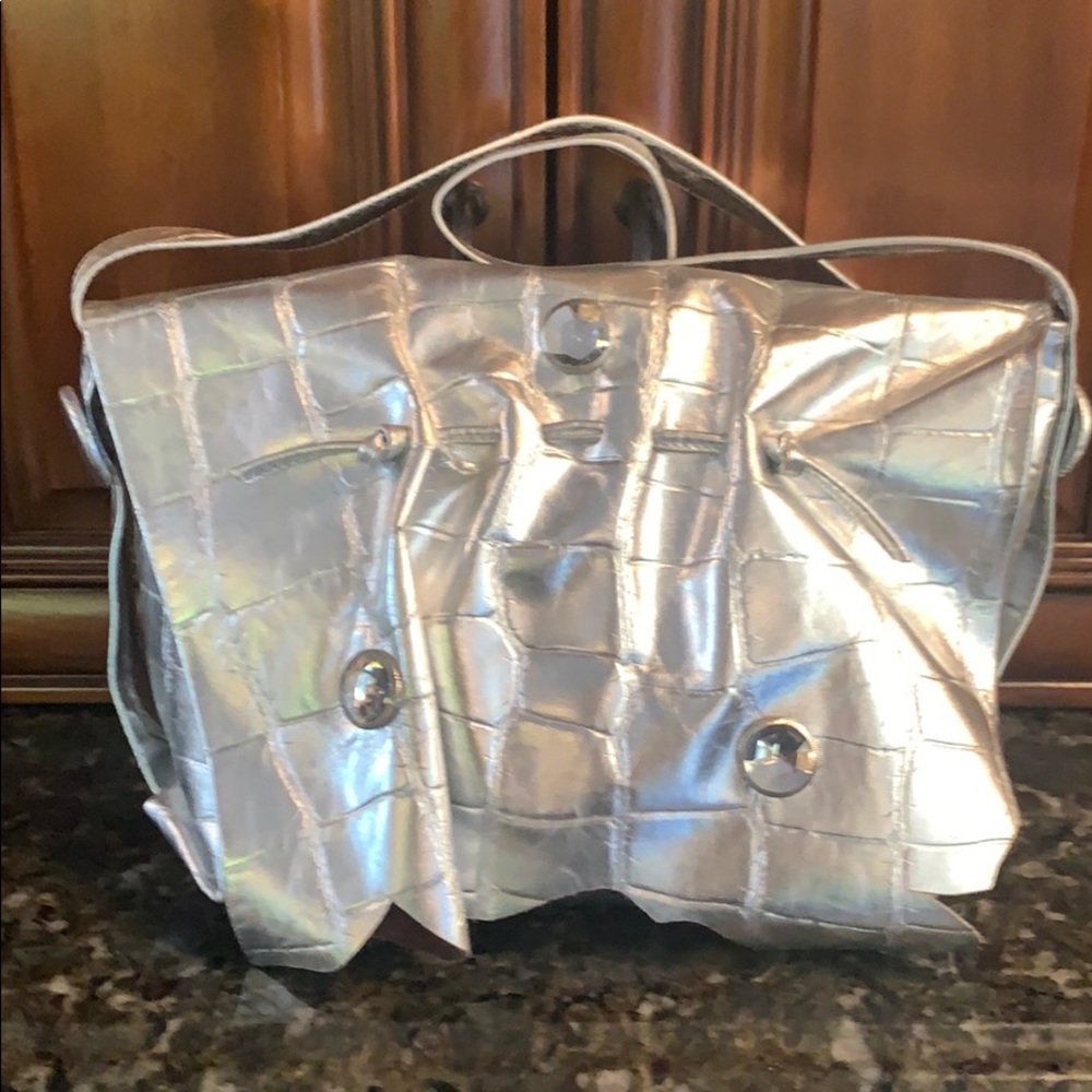 Beautiful Silver Leather bag